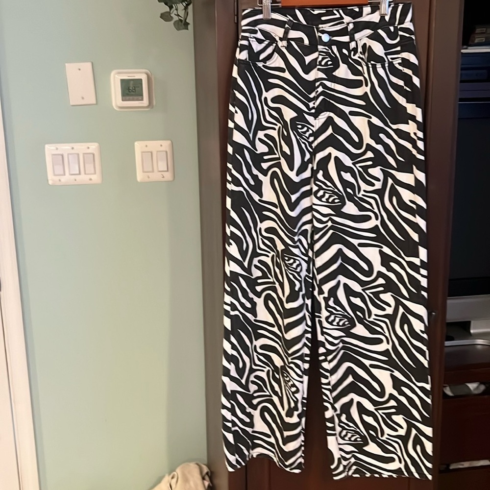 SHEIN Black and White Zebra Print Jeans
